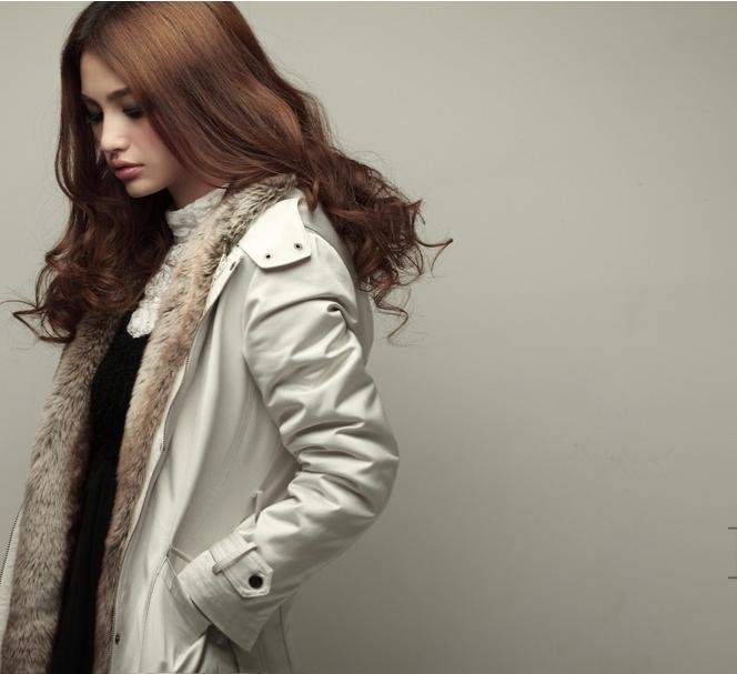 Free Shipping Faux fur lining women's fur Hoodies Ladies coats winter warm long coat jacket clothes