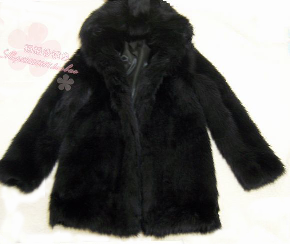 Free shipping Faux fur with a hood overcoat faux long-sleeve outerwear winter outerwear female medium-long