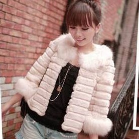 free shipping Faux outerwear large fur collar fur coat rabbit fur outerwear