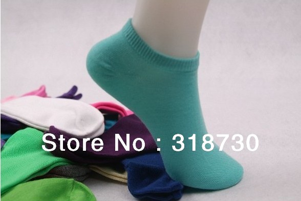 free shipping Fedex cute women sock candy color 100% cotton 120pcs/lot