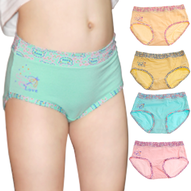 Free shipping female child panties 100% cotton modal triangle panties