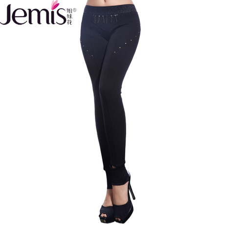 [Free Shipping] Female plus velvet thermal legging internality comfortable trousers j11092