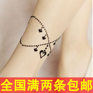 free shipping Female stockings love anklets ultra-thin lace pantyhose