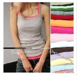 Free Shipping Female top basic shirt solid color sexy small vest