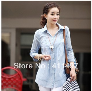 Free shipping Fine cotton imitated Tencel  S,M,L,XL,XXL.XXXL Women  Shirt