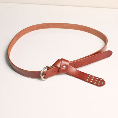 Free Shipping First layer of cowhide thin belt yellow female fashion genuine leather rivets brown strap p022