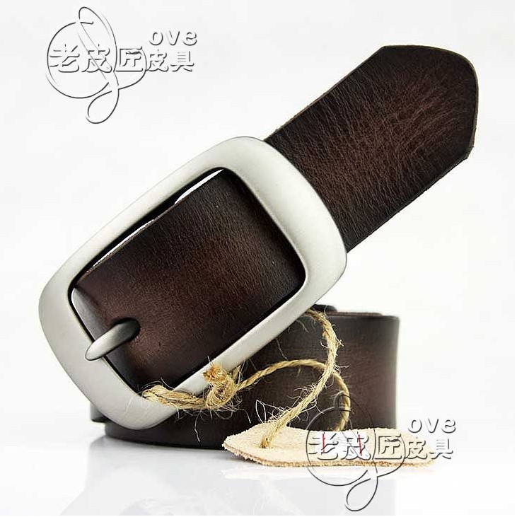 Free shipping First layer of cowhide women's strap genuine leather pin female strap fashionable casual male strap 3.2cm