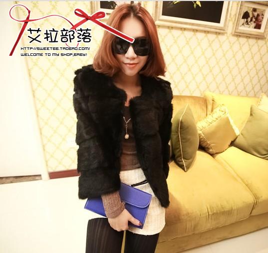 Free shipping First level rabbit fur overcoat rabbit fur shorts wool shearing fur