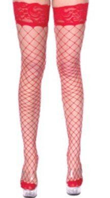 free shipping     Fishnet Red Stockings  Fishnet Tights   P4378