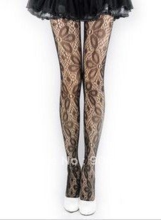 FREE SHIPPING Flower design Black Fishnet pantyhose 85g Sexy Slimming Solid Hosiery Tights Retail and wholesale 10PC/LOT