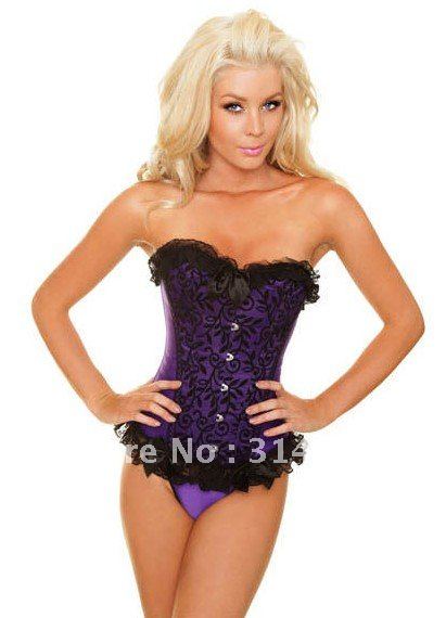 Free shipping!! Flower Lace Boned Corset White Sexy Lingerie corset bustier Wholesale retail 8176