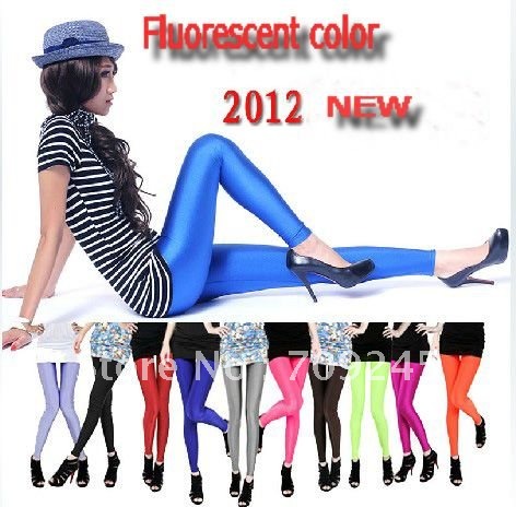 Free shipping for  2012 New leggings wholesale, Classic render color pants, fluorescent color tight pants, nine minutes of pants