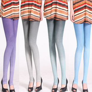 Free-shipping for 3 pairs of "JINYU" branded Women's Cotton fashion step foot leggings/tights,gradient colors,slim looking