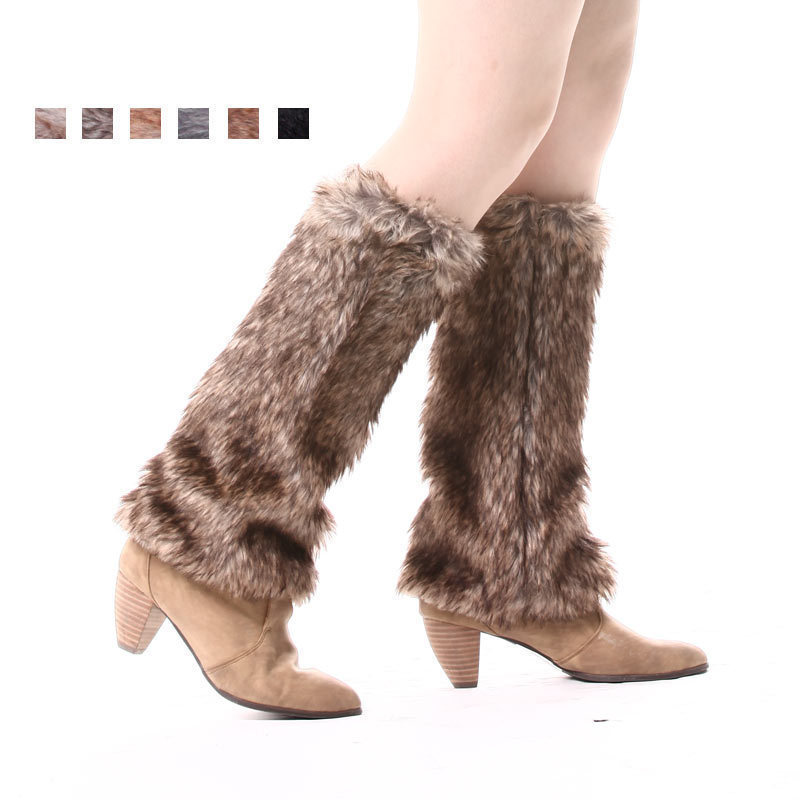 Free-shipping for 5 pairs of "JINYU" branded Women's fashion leg warmers,imitate rabbit fur,solid colour,thermo and warm wearing