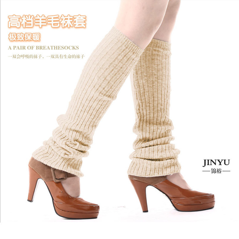 Free-shipping for 5 pairs of "JINYU" branded Womens fashion leg warmers,self jacquard cable,slim looking,thermo and warm wearing