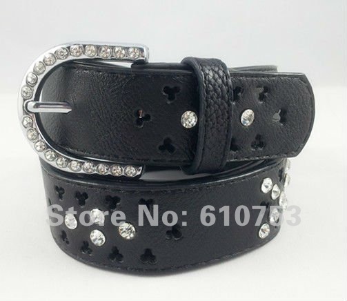 Free shipping for chin POST AIR MAIL leather belt for woman/ Genuine leather/crystaldecorate /retail or wholesale