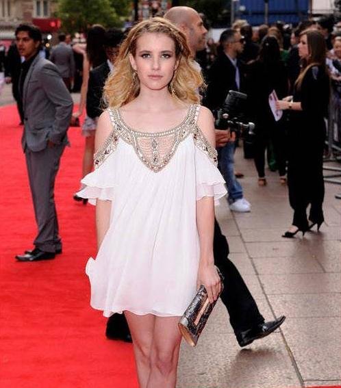 Free Shipping for Fedex new Emma Roberts fashion strapless chiffon dress V0333