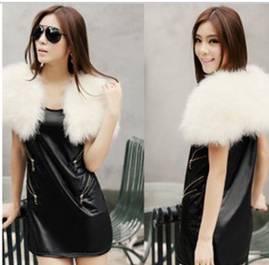 Free Shipping For High-grade Ostrich hair fire feather small fur waistcoat brief paragraph shawl length 30-40cm