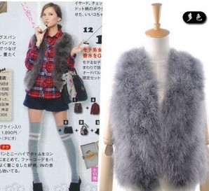 free shipping for turkey fur vest MOQ: 1pcs