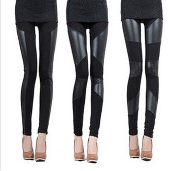 Free shipping for women leggings cotton+leather-cloth