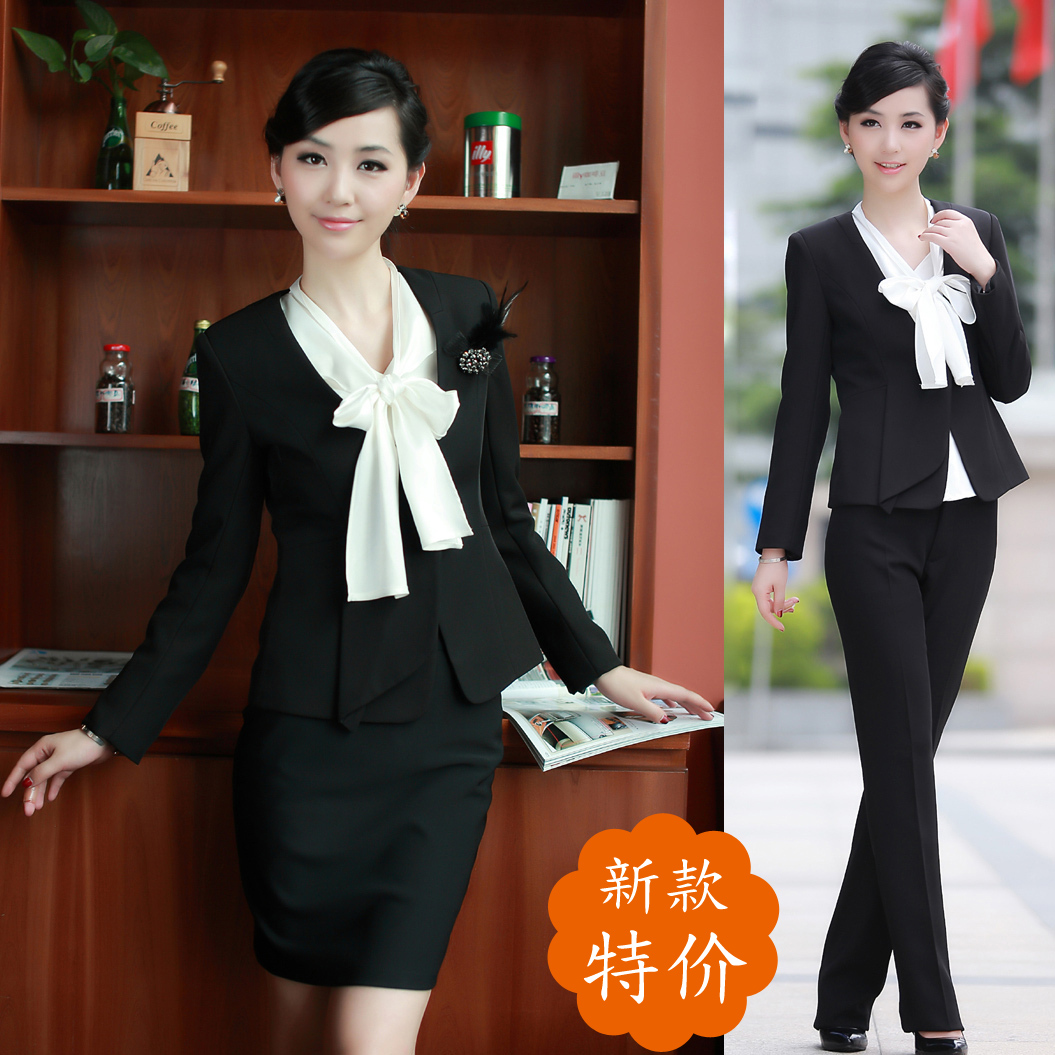 Free shipping Formal autumn ol women's work wear suit set fashion skirt piece set work wear