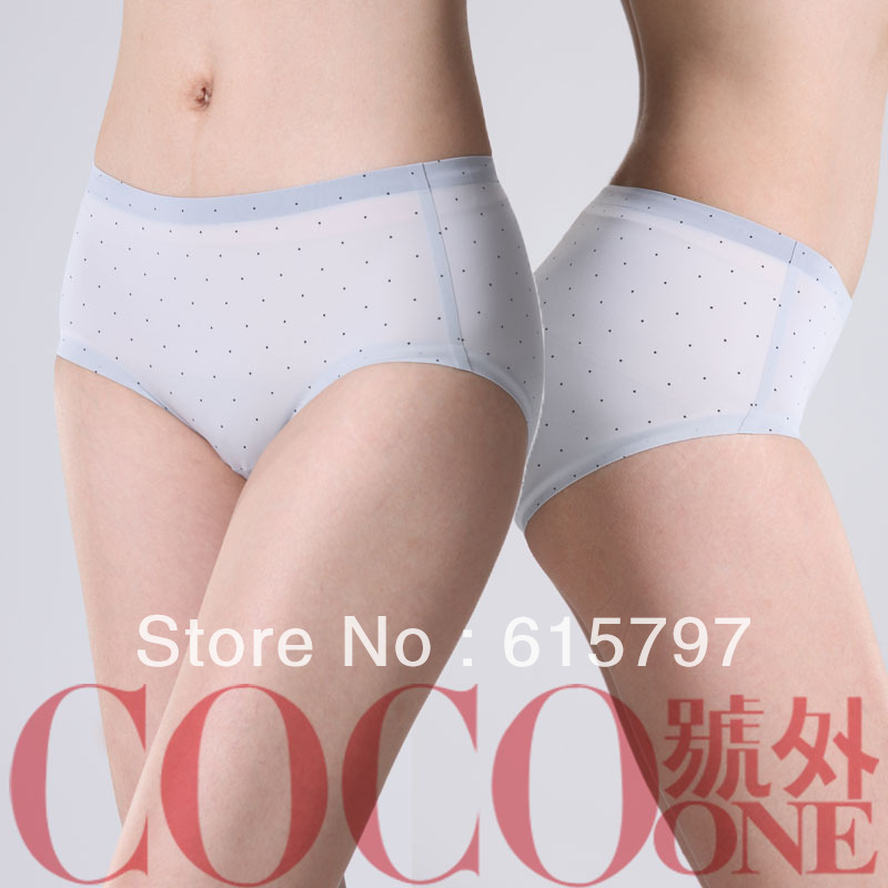 Free shipping Free shipping! Comfortable panty 2012 dot pattern silk thin one piece seamless trigonometric shorts