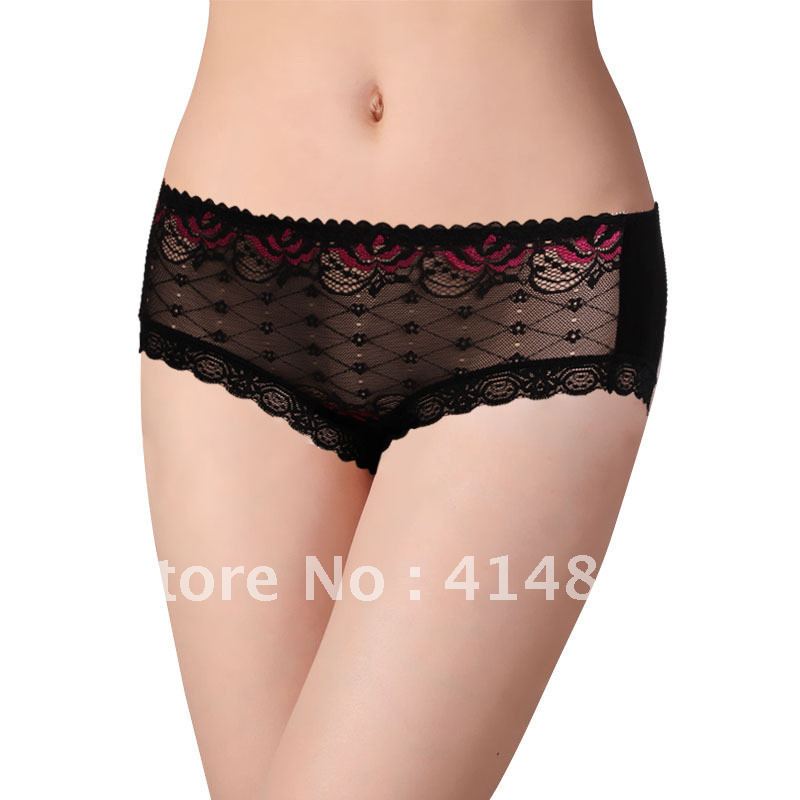 Free shipping Free shipping  lace quality bamboo fibre trigonometric panties gauze panties 5