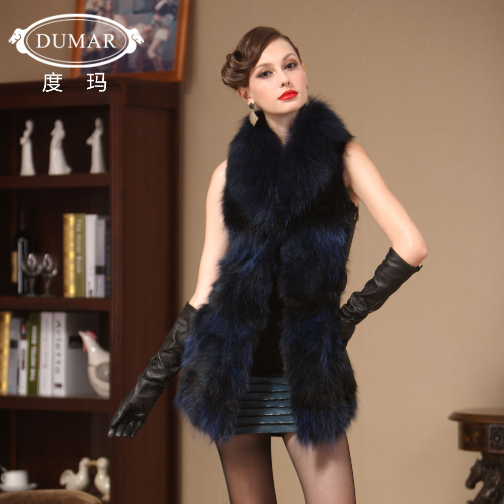 free shipping Fur coat 2012 sheepskin raccoon fur vest py0668