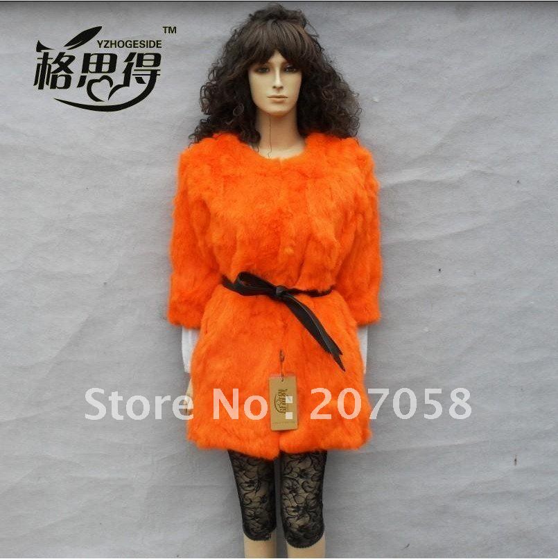 Free shipping Fur coat 2013 medium-long rabbit fur coat vest short design female fur overcoat