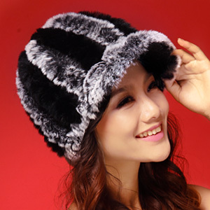 free shipping Fur hat rex rabbit hair fur hat women's leather strawhat