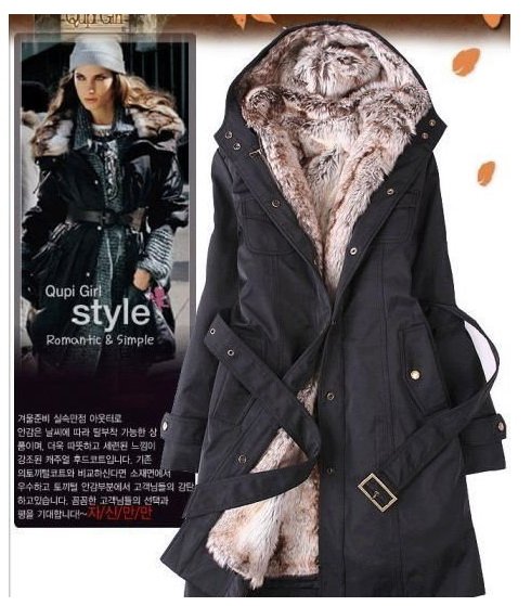 Free shipping!! Fur lining /women's fur coats/ long coat /jacket clothes/Fashional coat