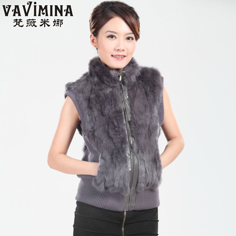 FREE SHIPPING! Fur vest 2012 rabbit fur vest short design vest female outerwear