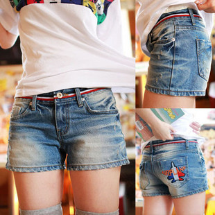 Free Shipping G0811 divisa personalized distrressed water wash denim shorts high quality