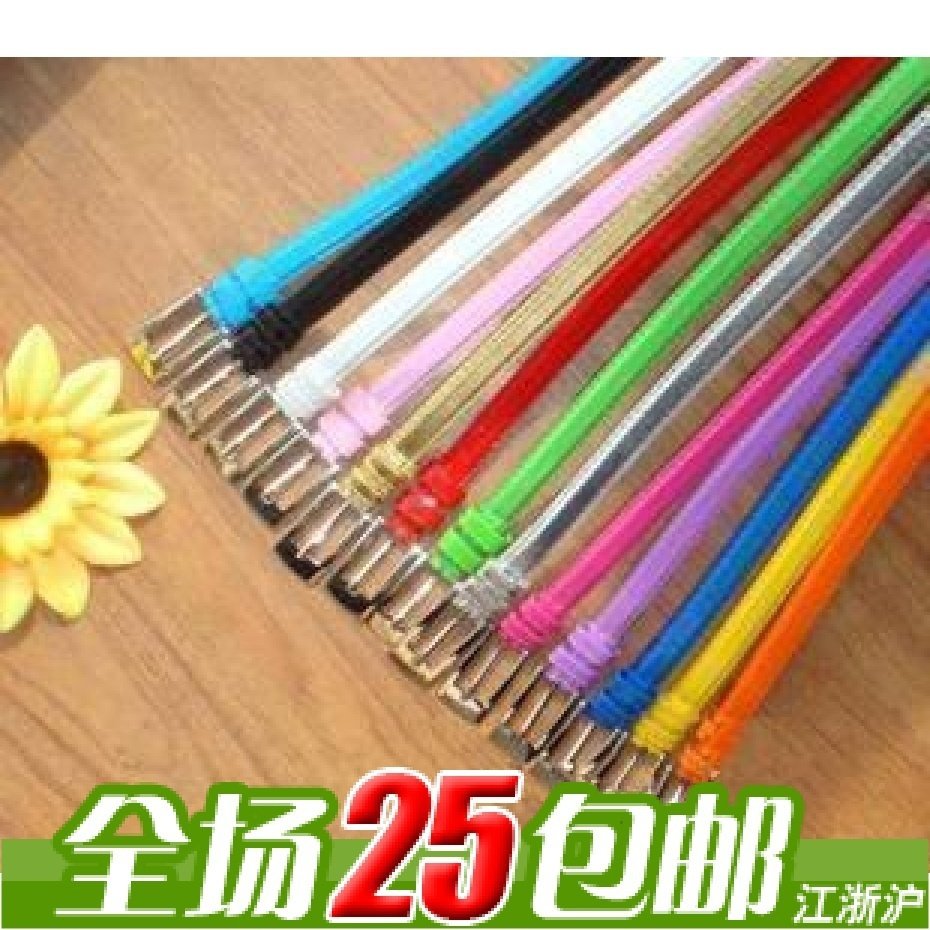 Free shipping G2779 fashion all-match bright color PU belt women's patent leather belt candy color belt  20pcs/lot