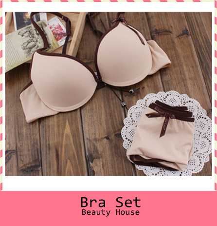 Free shipping Gather deep V adjustable underwear sets sexy cute thin models Bra Sets woman bra set F0108