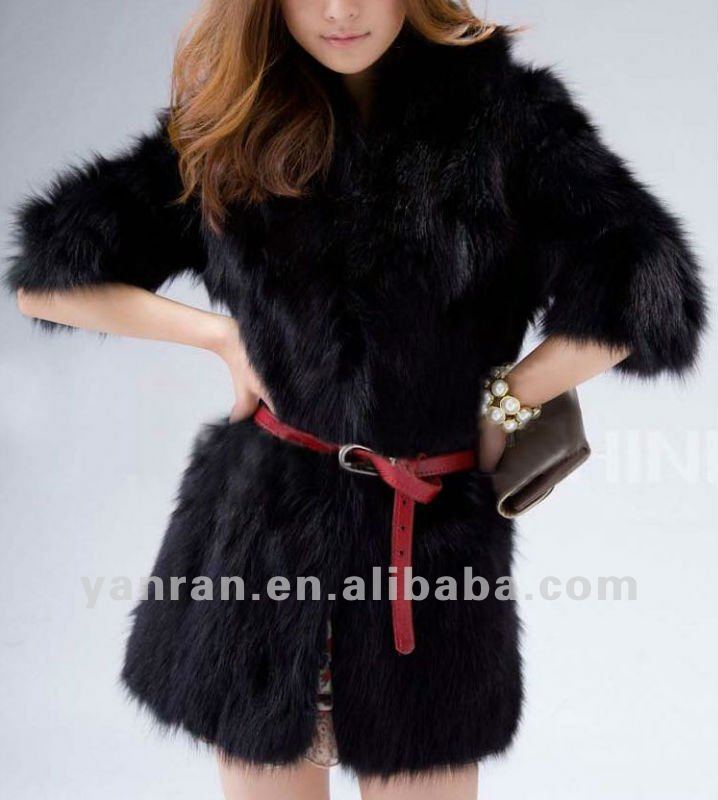 Free shipping Genuine fox belly fur coat stand collar YR-440A ~wholesale~retail~OEM~Customized