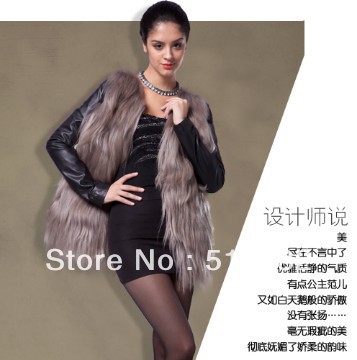 Free shipping genuine goat fur vest sheepskin leather fur coat fur vest