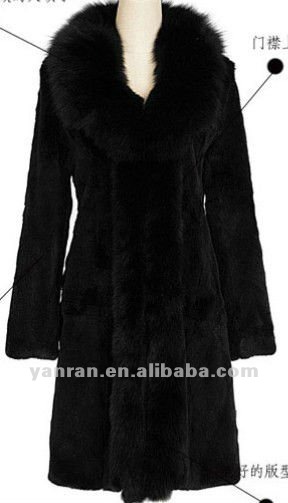 Free shipping Genuine rabbit and fox fur coat for 2013 winter YR-438 ~wholesale~retail~OEM~customize