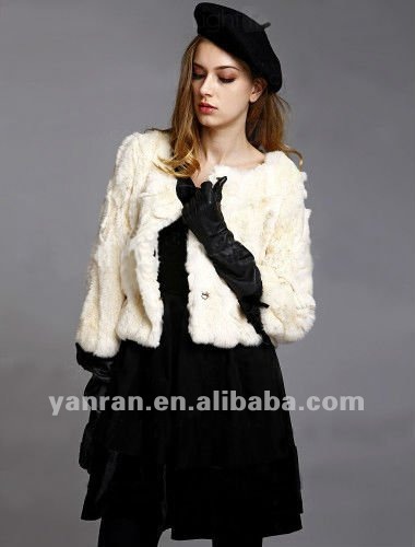 Free shipping Genuine rex rabbit fur jacket YR-392 wholesale~retail~OEM~customize