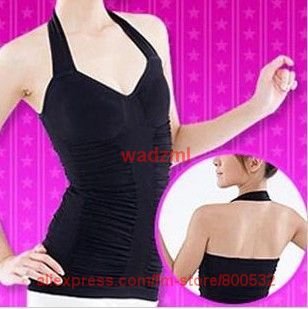 free shipping germanium hanging neck slimming vest perfect slim body undergarment perfect breast show 10pcs