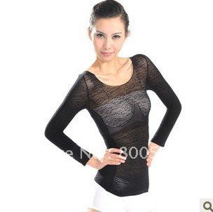 free shipping germanium untra thin inner long sleeve vest beauty body shaper undergarment 60pcs/lot