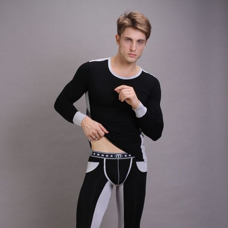 free shipping ,good price ,Male underwear modal slim thin basic o-neck underwear set fashion  long johns