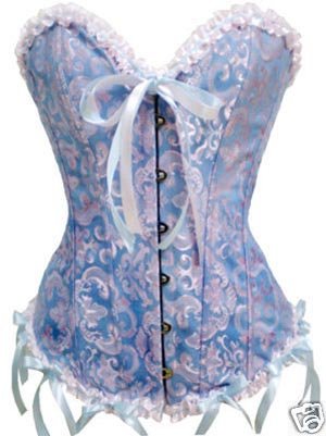 Free shipping!! Gothic Brocade Sexy Lingerie Blue body lift shaper Bustier Corset S M L XL A1236