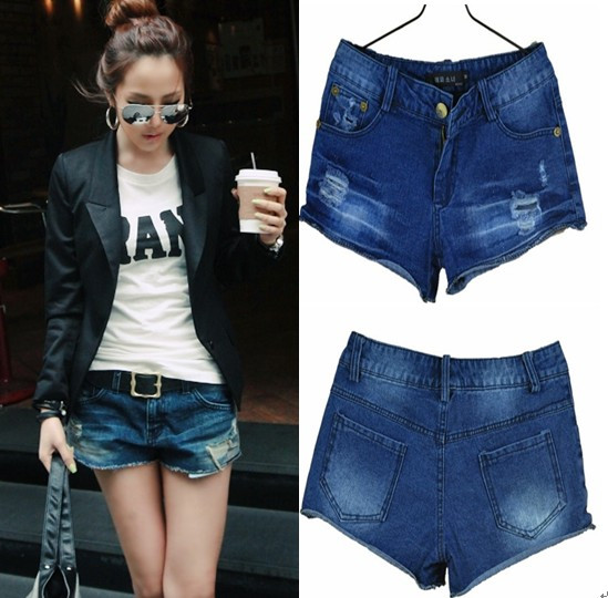 Free Shipping Gril 615 hole hot 2011 women's summer fashion denim shorts high quality wholesale