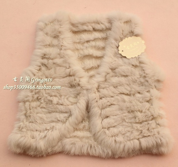 FREE SHIPPING! Gringotts 2012 shaggier Women fur vest knitted rabbit fur vest