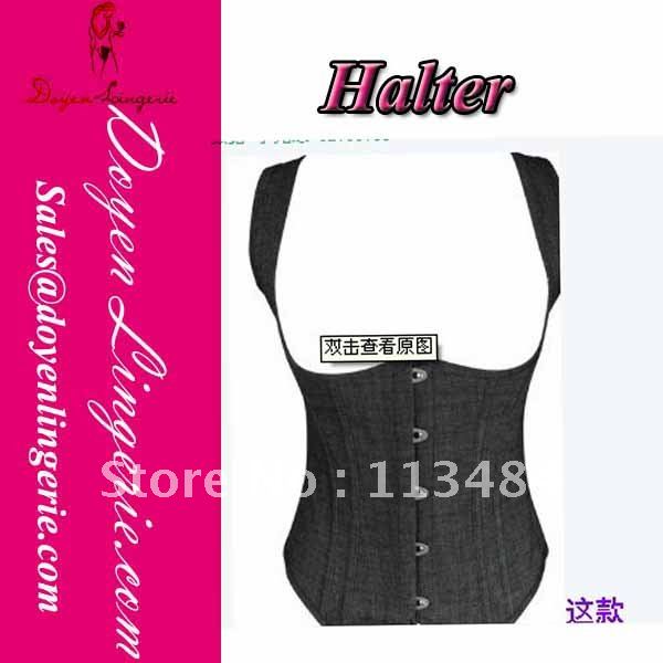 Free Shipping!Halter Underbust Bustier Sexy Bustier Body Shaper Women Wholesale And Retail with T-thong