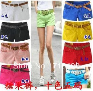 free shipping Han edition cowboy short candy color hot pants for women