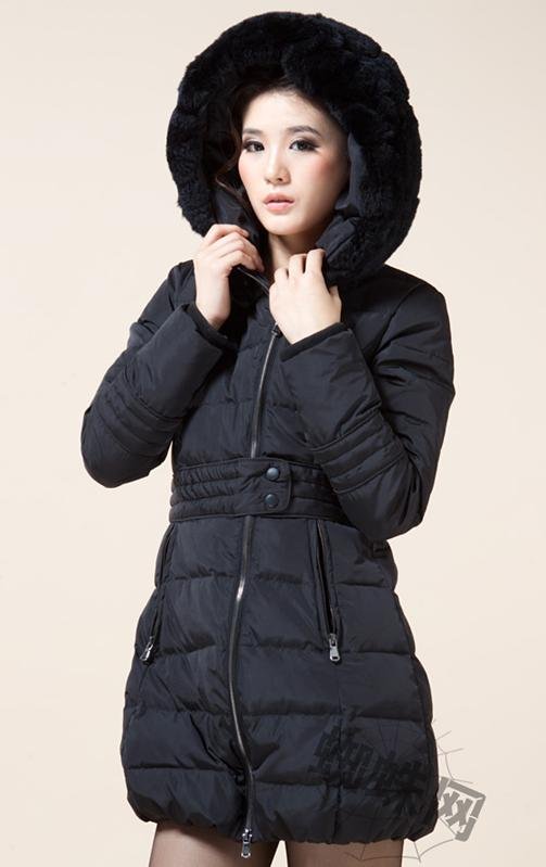 free shipping ! Han women rabbit fur collar of cultivate one's morality grows down jacket