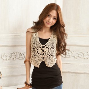 Free shipping Hand Crocheted Women Fashion Vest