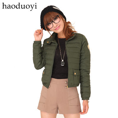 Free Shipping, Haoduoyi 2012 stand collar slim short design down coat 1104041630 5 full